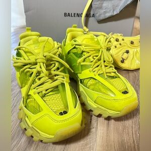 Balenciaga Kids Neon Yellow Track Sneakers